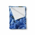 thumbnail image 2 of Vintage Blue Soft Flannel Fleece Throw Blanket, Bundles of Blue Hydrangea Hortensis Flower Realistic Design, Cozy Plush for Indoor and Outdoor Use, 60" x 80", Dark Olive Green Blue, by Ambesonne, 2 of 6