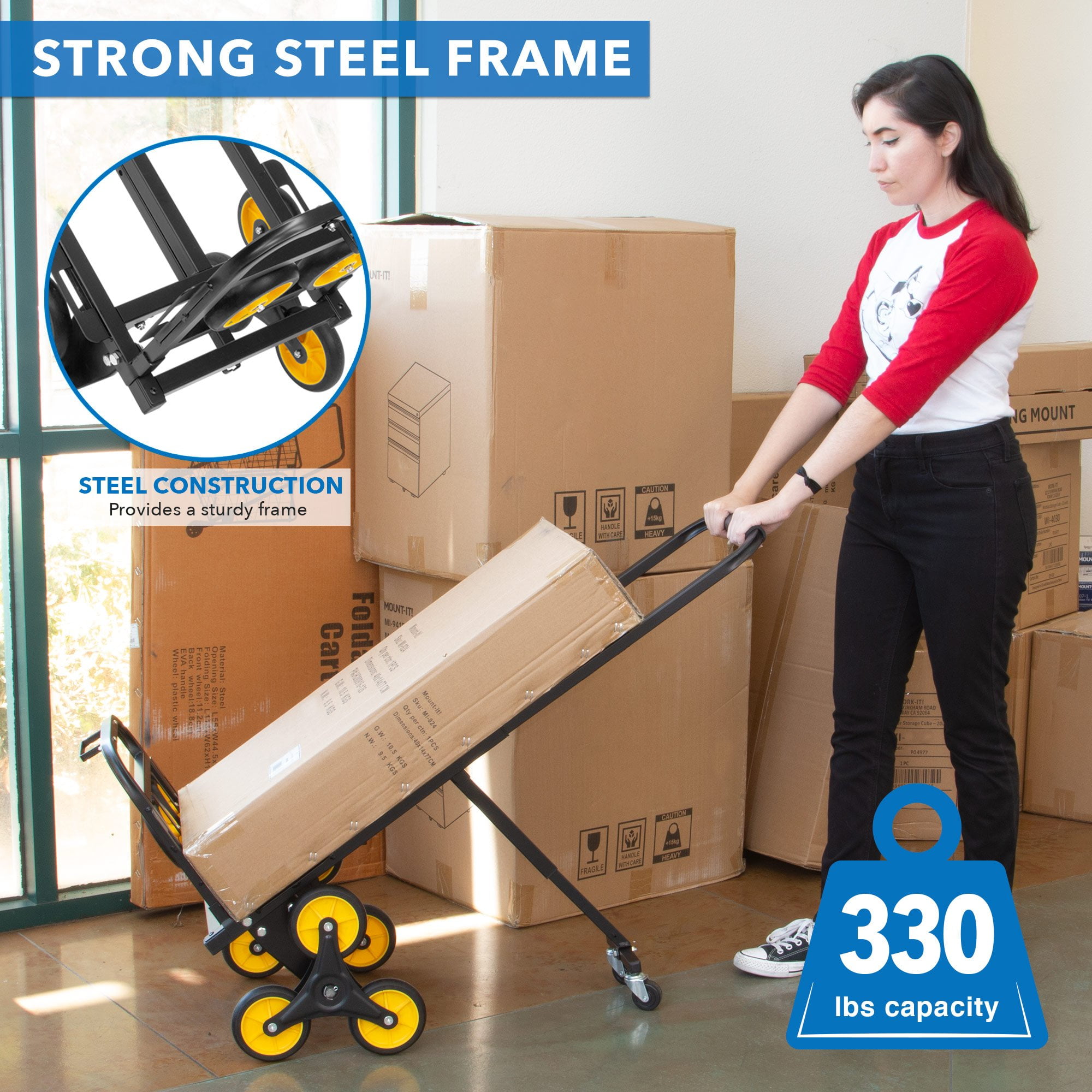 Mount-It! Stair Climber Hand Truck | 330 LBS Capacity