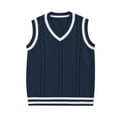 thumbnail image 4 of Kaemgyyd 0-15 T Girl's Sweater Infant Vest Tops Fall V Neck Sleeveless Pullover Cute Color Block Cable Knit Toddler Clothes, 4 of 6