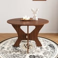 thumbnail image 2 of CQSXDA Compact 43 Inch Folding Dining Table, MDF Kitchen Table For Limited Spaces Indoor Outdoor, Walnut, 2 of 14
