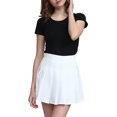 thumbnail image 3 of Women Solid Color Pleated Skirts Fadhion High Waist Girl School Uniforms Above Knee Skirts White M, 3 of 10