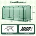thumbnail image 2 of PetFurnishn Portable Mini Greenhouse, 47" x 22" x 24" Green House w/ Roll-up Zipper Door, Metal Frame, Waterproof Sun-Protective PE Cover, Small Greenhouses for Raised Garden Bed, Outdoor (Green), 2 of 9