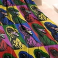 thumbnail image 3 of Colorful PopArt Dinosaurs Pattern Blanket,Comfortable Soft Flannel Throw Blanket,All Season,Warm Lightweight Blankets for Sofa Bed Couch Living Room Chair,30"x40", 3 of 4
