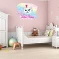 thumbnail image 1 of Personalized Watercolor Decal Living Room Wall Decal for Family Girly Art Female Cat Pink Crown Design Cute Custom Name Decal - Size: 40 In x 32 In, 1 of 5