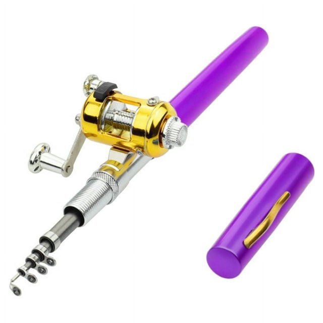 POINTERTECK Pen Fishing Rod Reel Combo Set Mini Pocket Telescopic Fishing Pole Kit with Fishing Rod and Spinning Reel Combo Kit for Saltwater Freshwater