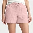 thumbnail image 2 of HBBIKVI Cargo Bermuda Shorts for Women Drawstring Paper Bag Waist Shorts With Elastic Waist Elastic Band Exterior Pocket Adjustable Waist Relaxed Fit for Travel Vacation, 2 of 9