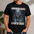 thumbnail image 2 of Human By Chance Alpha By Choice Wolf Graphic T-Shirt, Unisex Classic Fit, 2 of 9