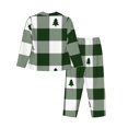 thumbnail image 2 of Junzan Green White Lumberjack Plaid Print Womens Pajama Sets,Long Sleeve Button Down For Women Pjs 2 Piece, 2 of 9