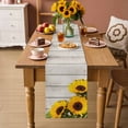 thumbnail image 2 of Spring Sunflowers Table Runner - 108 Inch Long Yellow Floral Turquoise Farmhouse Grey Wooden Cotton and Linen Blended Dress Scarves Farmhouse Table Runner for Kitchen Dining, Coffee Table, 13" x 108", 2 of 8