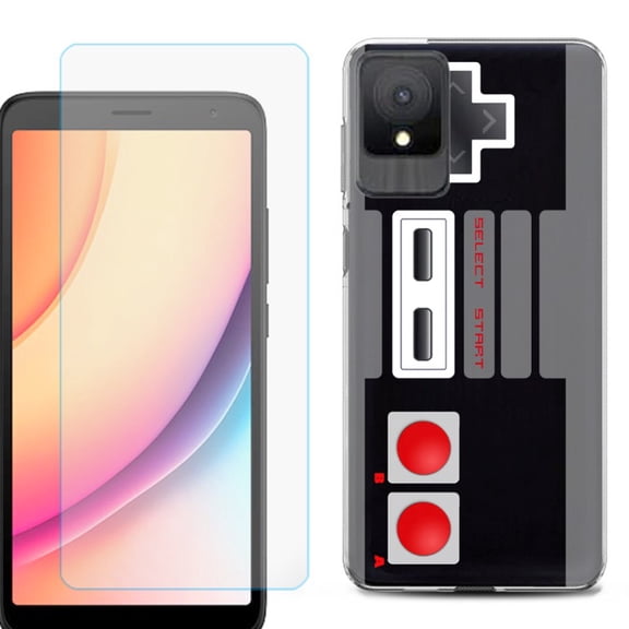 For TCL K11 Phone Case Cover, Shockproof Case with Tempered Glass Screen Protector, by OneToughShield - Game Controller