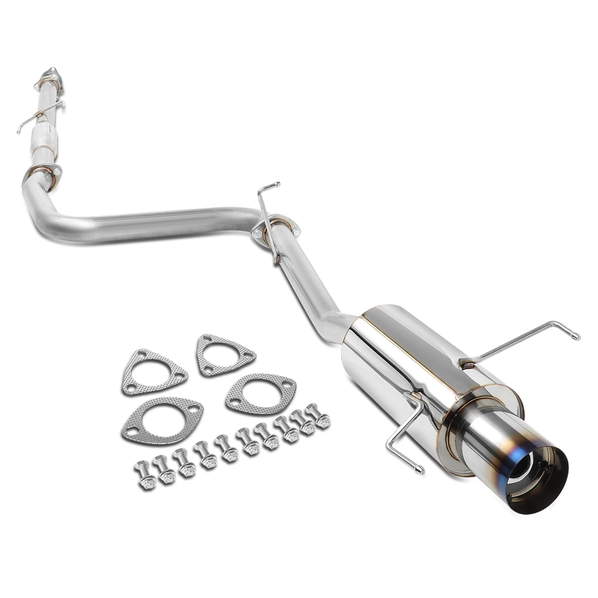 AJP Distributors 2.25 To 2.5 Catback Exhaust Muffler System Performance Racing Stainless Steel For Honda Prelude 1992 1993 1994 1995 1996 92 93 94 95 96 