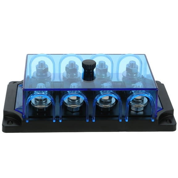 GOOHOCHY Black Plastic Car Fuse Box with 4 Way Fuse Block for Easy Installation and Connection