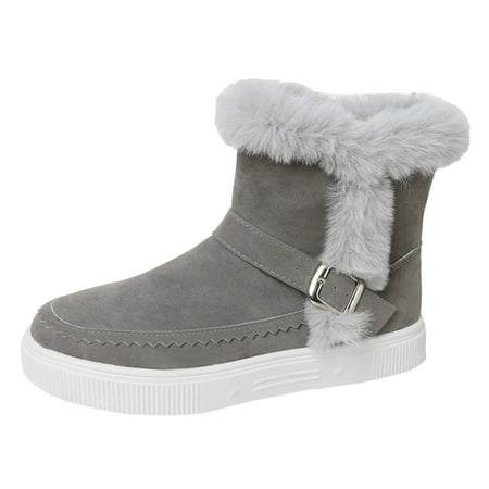 

Daznico Womens Snow Boots Women s Winter Suede Buckle Solid Color Side Zipper Snow Boots Warm and Cotton Thickened Non Boots Women Winter Boots Size 8