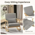 thumbnail image 5 of Costway Nursery Rocking Accent Chair with Rubber Wood Armrests Soft Lumbar Pillow Cushion Grey, 5 of 8