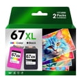 thumbnail image 1 of Cartuchos de tinta YATUNINK 67XL compatibles con HP DeskJet 2827e 4155e, 1 of 6