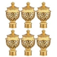 thumbnail image 1 of 6 piezas de extremo de barra de cortina de ventana decorativa, tapón de cabeza de barra de cortina de ventana creativa, accesorios de barra de cortina romana retro para decoración del hogar (dorado), 1 of 5