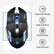 Uiosmuph Wireless Mouse Rechargeable Silent LED Computer Gaming Mouse with USB Receiver