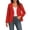 Red, variant on Sahpxhe Blazers for Women Collarless Open Front Long Sleeve Trendy Slim Fit Suit Jacket Lightweight Office Professional Workwear Green XL