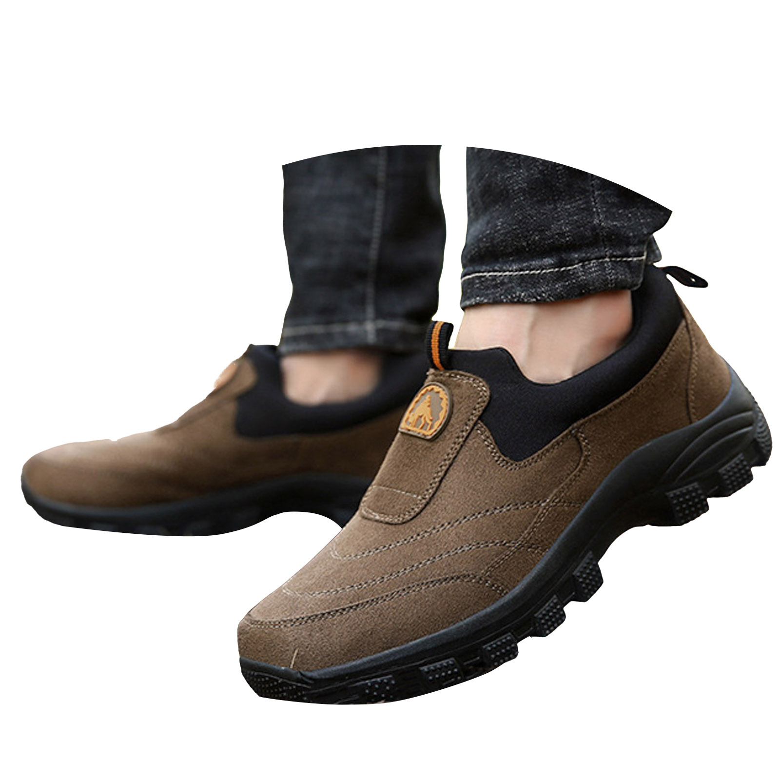 YLYL Men's Orthopedic Sneakers Non-Slip Lightweight Casual Slip-On Outdoor Hiking Walking Shoes