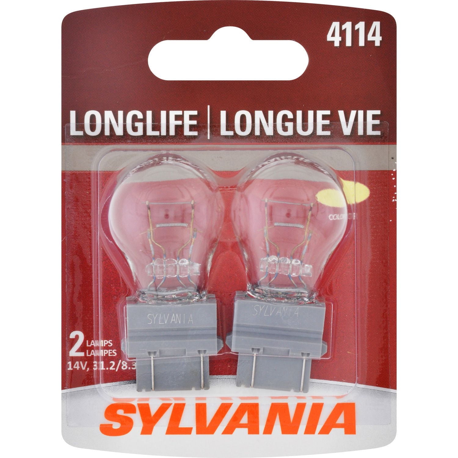SYLVANIA 4114 Long Life Mini Bulbs, Pack of 2, 14V