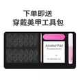 thumbnail image 4 of Pure handmade wear nail piece, high-end black camellia silver cat eye manicure, white long light luxury nails, 4 of 8