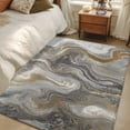 thumbnail image 4 of Marble Washable Area Rug 3x5 Abstract Fluid Art Grey Brown Marble Texture Modern Low-Profile Large Area Rugs with Non Slip Backing Indoor Floor Carpet for Entrance Living Room Bedroom Home Office, 4 of 9