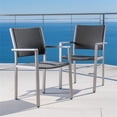 thumbnail image 2 of Noble House Cape Coral Wicker Patio Dining Arm Chair in Gray (Set of 2), 2 of 8
