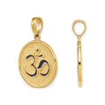 thumbnail image 3 of Ohm And Lotcus Flower Reversible Charm Pendant Necklace in 14K Yellow Gold with Chain for Women, 3 of 5