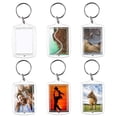 thumbnail image 4 of 100 llaveros fotográficos rectangulares de acrílico transparente con marco de fotos, llaveros y llaveros DIY con anilla dividida., 4 of 5
