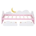 thumbnail image 5 of Gewnee Twin Wood Platform Bed,Pink Platform Bed with Drawers,Clouds and Moon Decor for Kids, 5 of 9