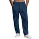 thumbnail image 4 of Ceisia Men's Solid Color Cotton Linen Casual Pants Loose Straight Leg Drawstring Trousers for Summer Navy L Gifts, 4 of 9