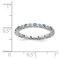 thumbnail image 5 of 925 Sterling Silver Stackable Expressions Blue Topaz & Diamond Ring Size: 5; for Adults and Teens; for Women and Men, 5 of 5