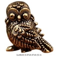 thumbnail image 4 of 3 Pcs Brass Owl Figurines, Cute Detailed Vintage Desktop Decor Statues, Long-lasting Collectible Home Office Ornaments, 0.8 in x 0.9 in / 2.1 x 2.3 cm, Miniature Art Craft Gifts, 4 of 8