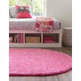 thumbnail image 4 of Unique Loom Solid Shag Modern Plush Area Rug 3' 3 x 5' 3 Oval Bubblegum Pink, 4 of 15