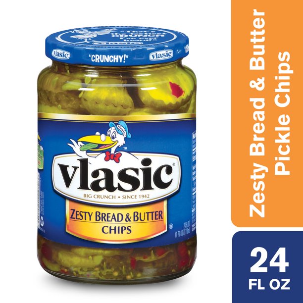 Vlasic Zesty Bread and Butter Pickle Chips, Keto Friendly, 24 FL OZ