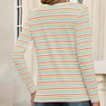 thumbnail image 6 of Women's Striped Long Sleeve Shirts 2025 New Color Block Pullover Top Loose Crewneck Basic Tees Shirts Casual Fashion Fall Outfits Tunics Tops, 6 of 7
