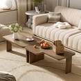 thumbnail image 2 of Tcbosik Coffee Tables Set of 2 with Splicing Design, Rectangular Cocktail Table, Minimalist Center Table for Living Room, Bedroom, Natural, 2 of 9