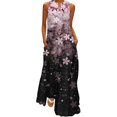 thumbnail image 1 of Gibobby Vestido largo casual de verano para mujer Mujer Verano Casual Sin mangas Estampado con cuello en V Maxi Vestido suelto Boho Beach Vestido largo con bolsillos(Rosa,M), 1 of 4
