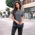 thumbnail image 4 of SUNBS Womens Summer Tops Short Sleeve Sweaters Tunic Tops Dressy Casual Business Shirts, 4 of 8