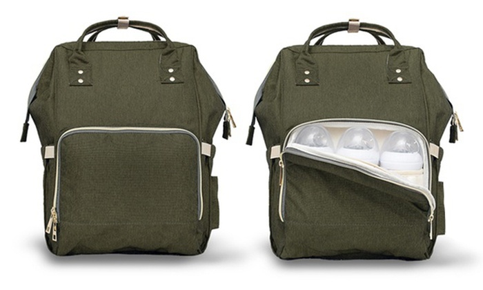 olive green diaper bag backpack