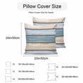 thumbnail image 3 of Waterproof Throw Pillow Covers Set of 2, 18x18 Inch Blue Wood Grain Decorative Pillowcases Outdoor Pillow Slip Cushion Covers Set for Couch Tent Vintage Country Watercolor Striped, 3 of 7
