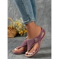 thumbnail image 4 of Orthopedic Wedge Sandals for Women 2025 Dressy Summer Comfortable Arch Support Casual Slip on Flats Flip Flops for Women Ladies Beach Outdoor Slides Slippers Shoes, 4 of 12
