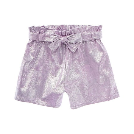 Flapdoodles girls Allover Crackled Foil Print Short, 6X, Purple