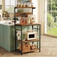 thumbnail image 2 of Amadwell 4-Tier Kitchen Storage Shelf Organizer Bakers Rack with Power Outlets, Coffee Bar & Microwave Stand, 2 of 9