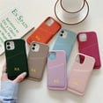 thumbnail image 2 of Funda con tarjetero de cuero con letras de nombre personalizado para iphone 14 Pro 13 Pro Max 12 11 X XS XR 7 8 Plus SE3 2022, funda dura de lujo Tan Jianjun unisex, 2 of 2