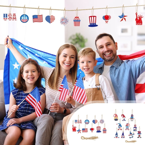 Huge Memorial Day Savings! Boovnll 4th of July Tree Decorations, 10Pcs Red White Blue Stars Memorial Day Ornaments, 4th of July Ornaments for Patriotic Party Hanging Decor, 4th of July Decorations