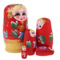 thumbnail image 3 of 5 Piezas Chica Roja Impresa de Anidación Rusa Matryoshka Juguetes yotijar Muñecas rusas, 3 of 9