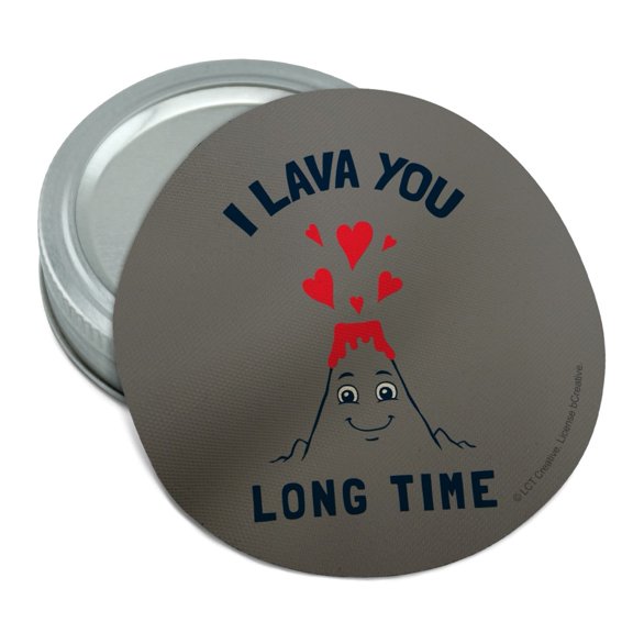 I Lava You Long Time Love Volcano Erupting Funny Humor Round Rubber Non-Slip Jar Gripper Lid Opener