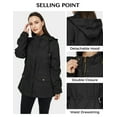 thumbnail image 6 of WenVen Women's Spring Anorak Jacket Lightweight Long Sleeve Jacket Hooded Utility Coat Black L, 6 of 9