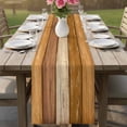 thumbnail image 4 of Farmhouse Yellow Brown Table Runner - 90 Inch Long Vintage Wooden Striped Cotton and Linen Blended Dress Scarves Farmhouse Table Runner for Kitchen Dining, Coffee Table, 13" x 90", 4 of 8